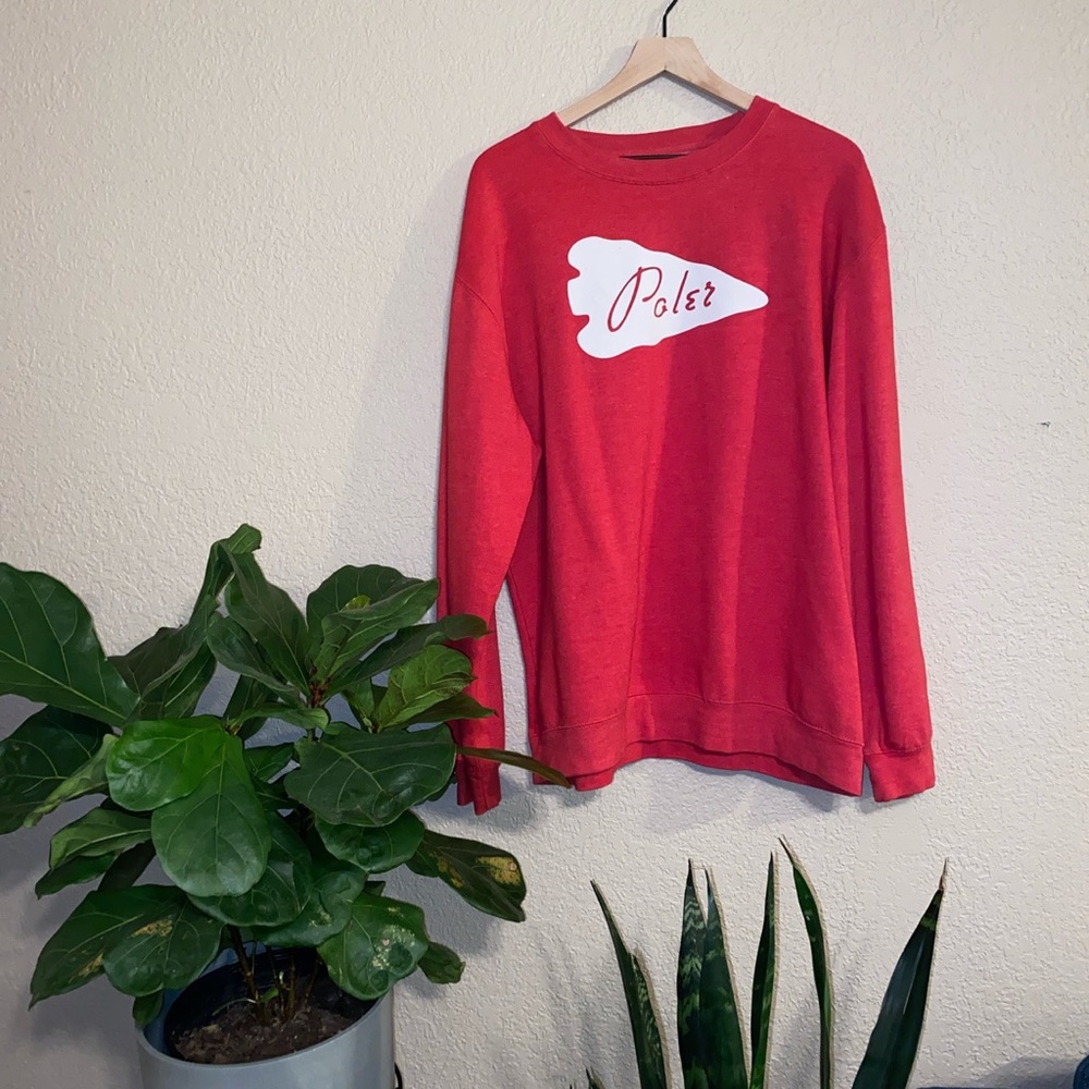 Poler Red Crewneck